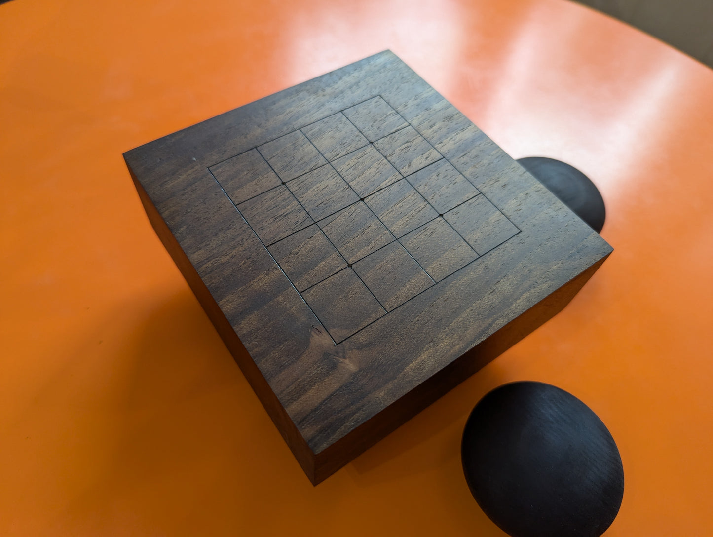 Goban 5x5 solid hardwood hand carved game Go board