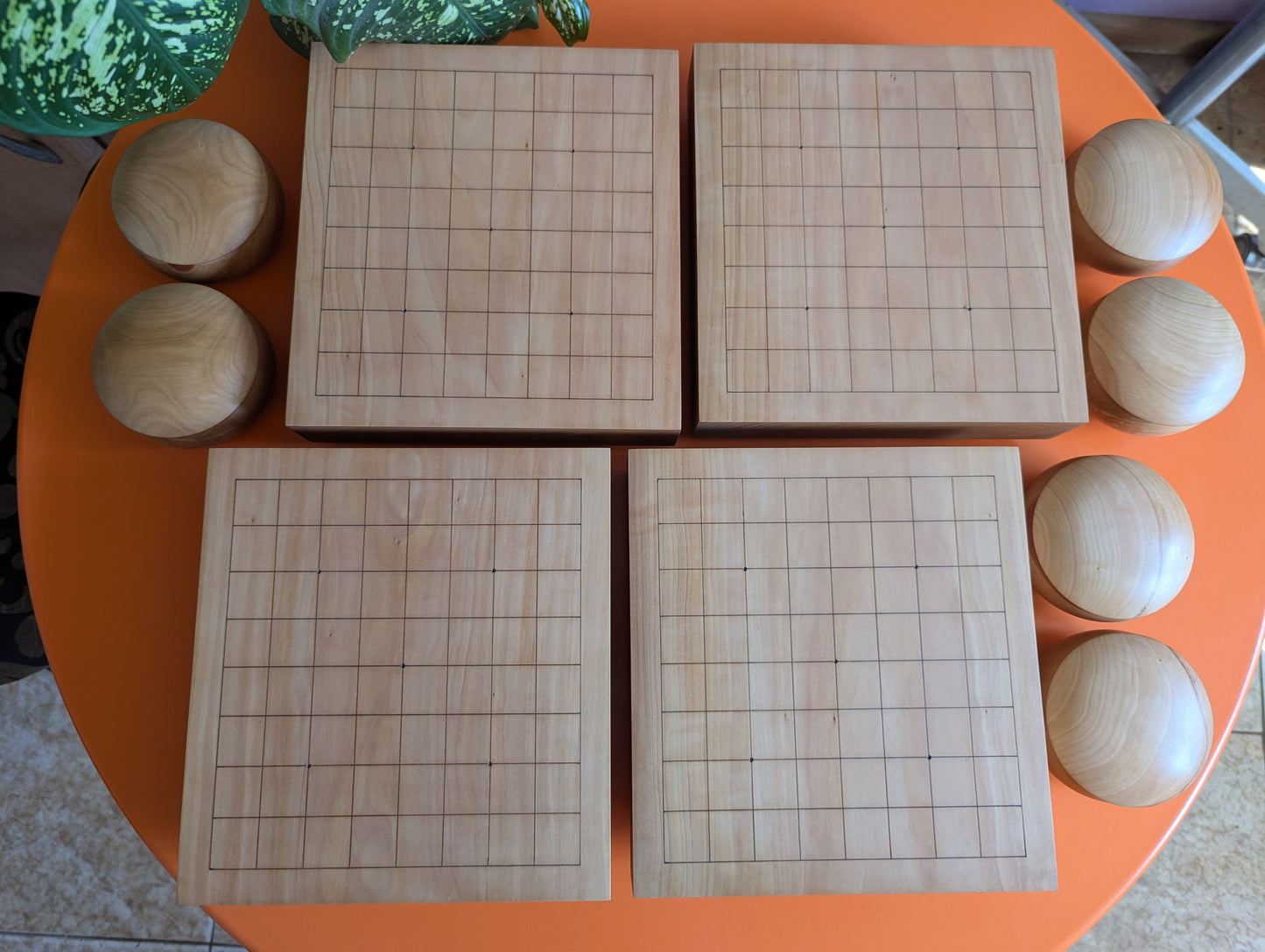 Solid Pear wood 9x9 hand carved game Go board with pear wood bowls and stones