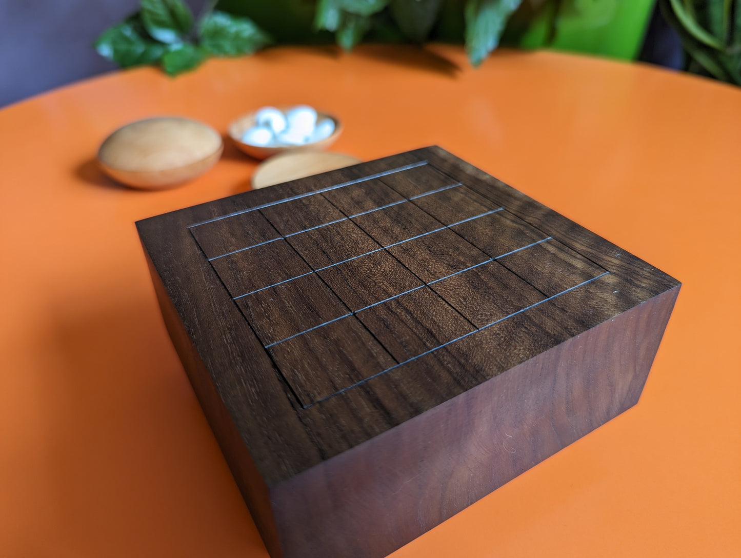 Goban 5x5 solid hardwood hand carved game Go board