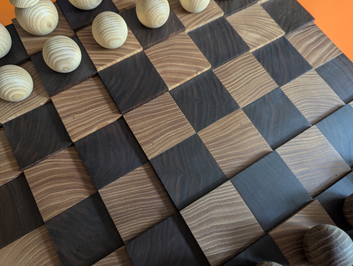 WAVE VII - Handmade Tiered 3D Wooden Chessboard