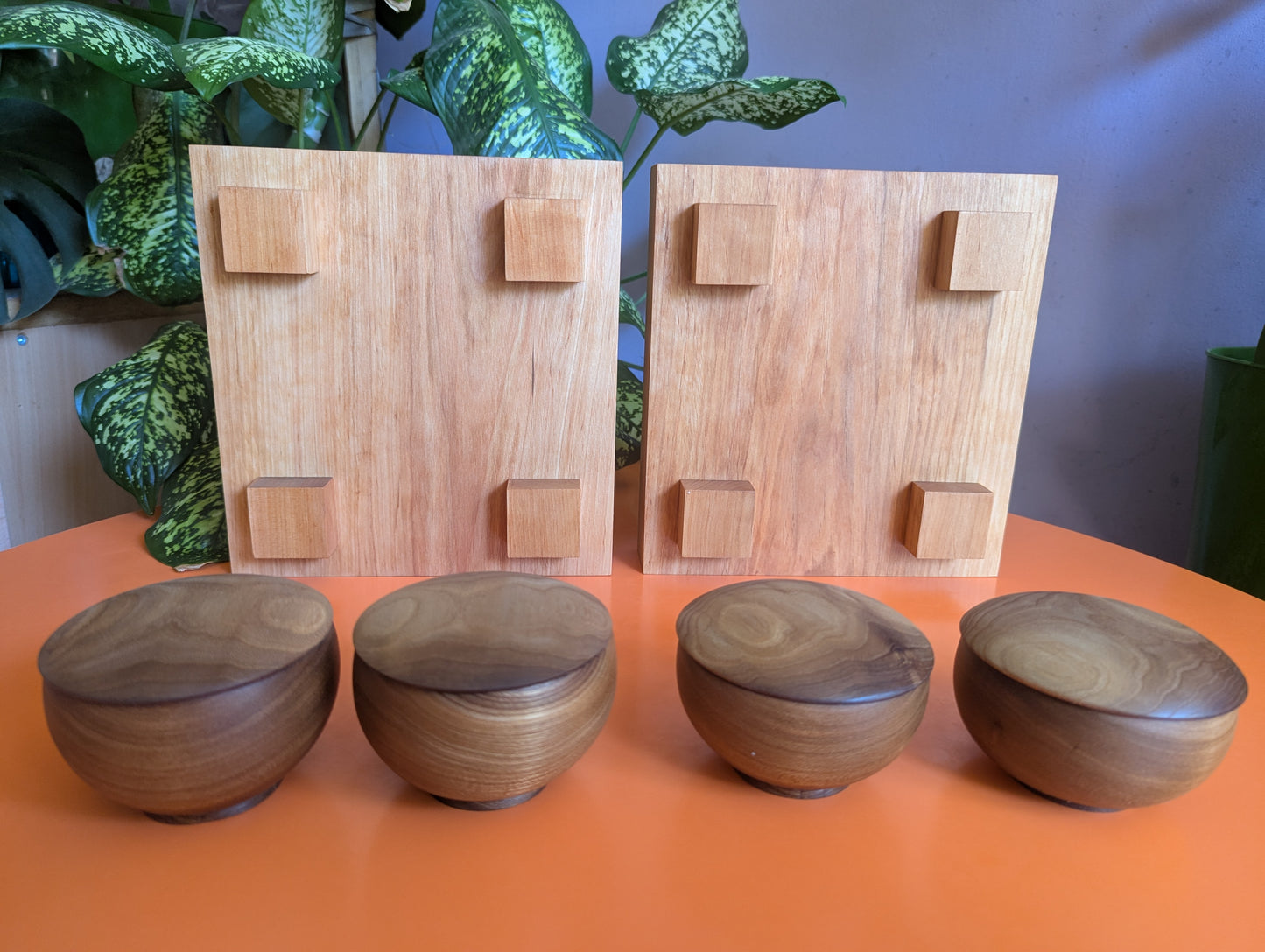 Solid alder 9x9 Goban. Hand carved game Go board