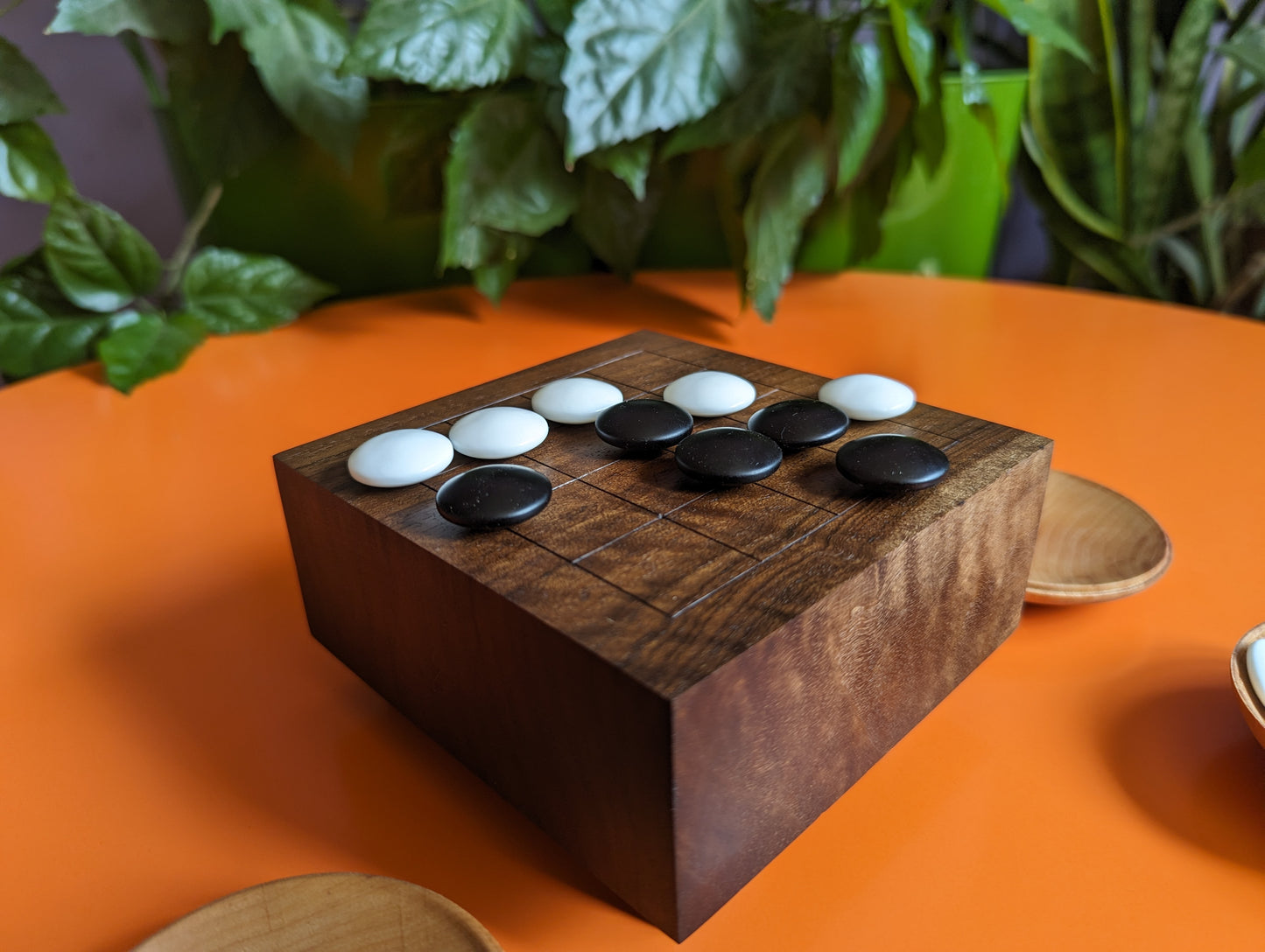 Goban 5x5 solid hardwood hand carved game Go board