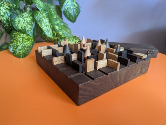 10.2" solid Walnut Entrapment game set