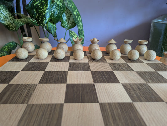 Arimaa chess set and Modern minimalist chess set. Handmade wooden chess pieces