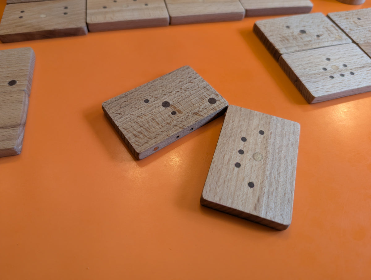 Wooden Onitama game set. Hardwood wood tiles. Martial arts game.
