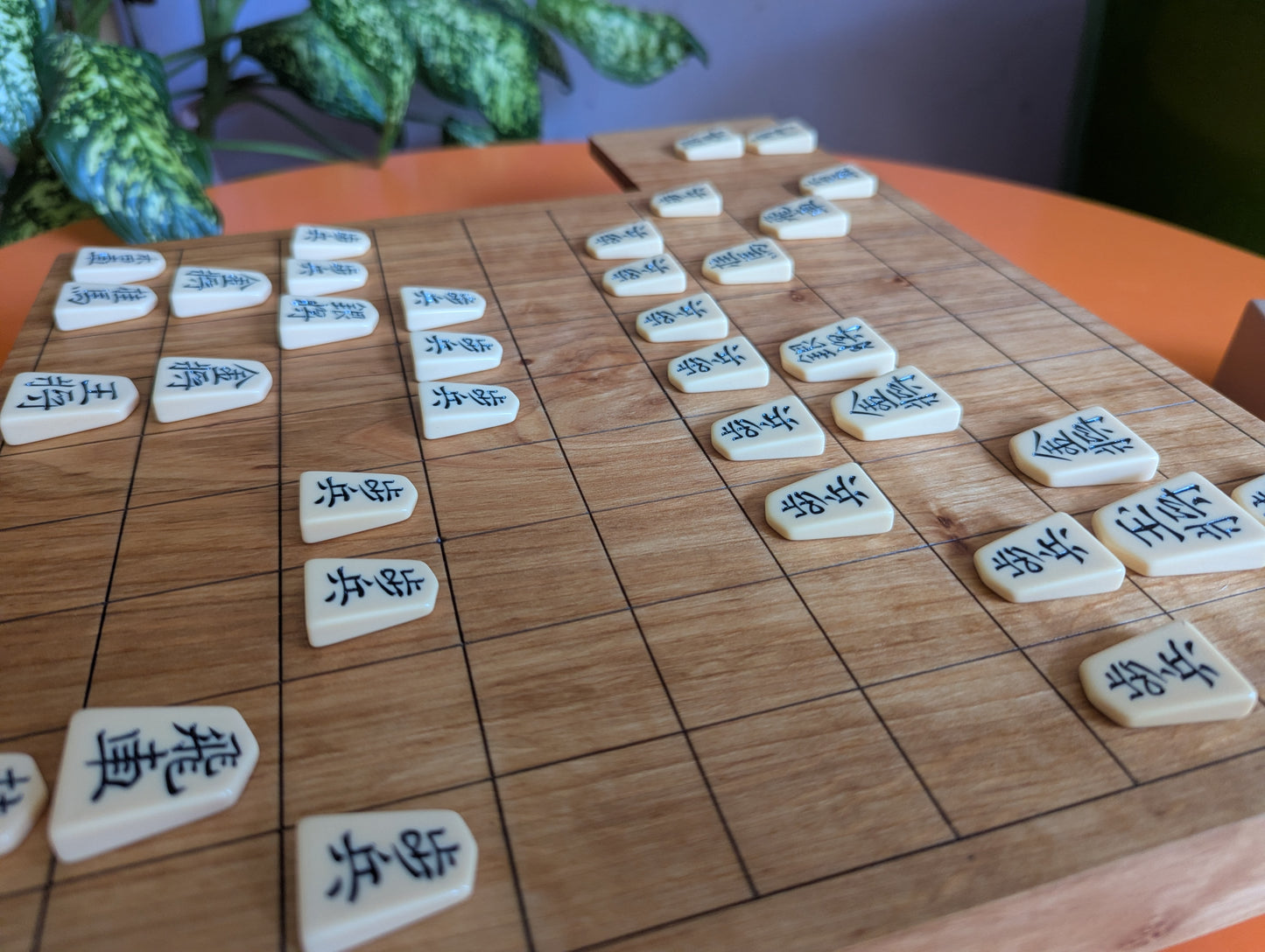 Handmade solid alder Shogi game set