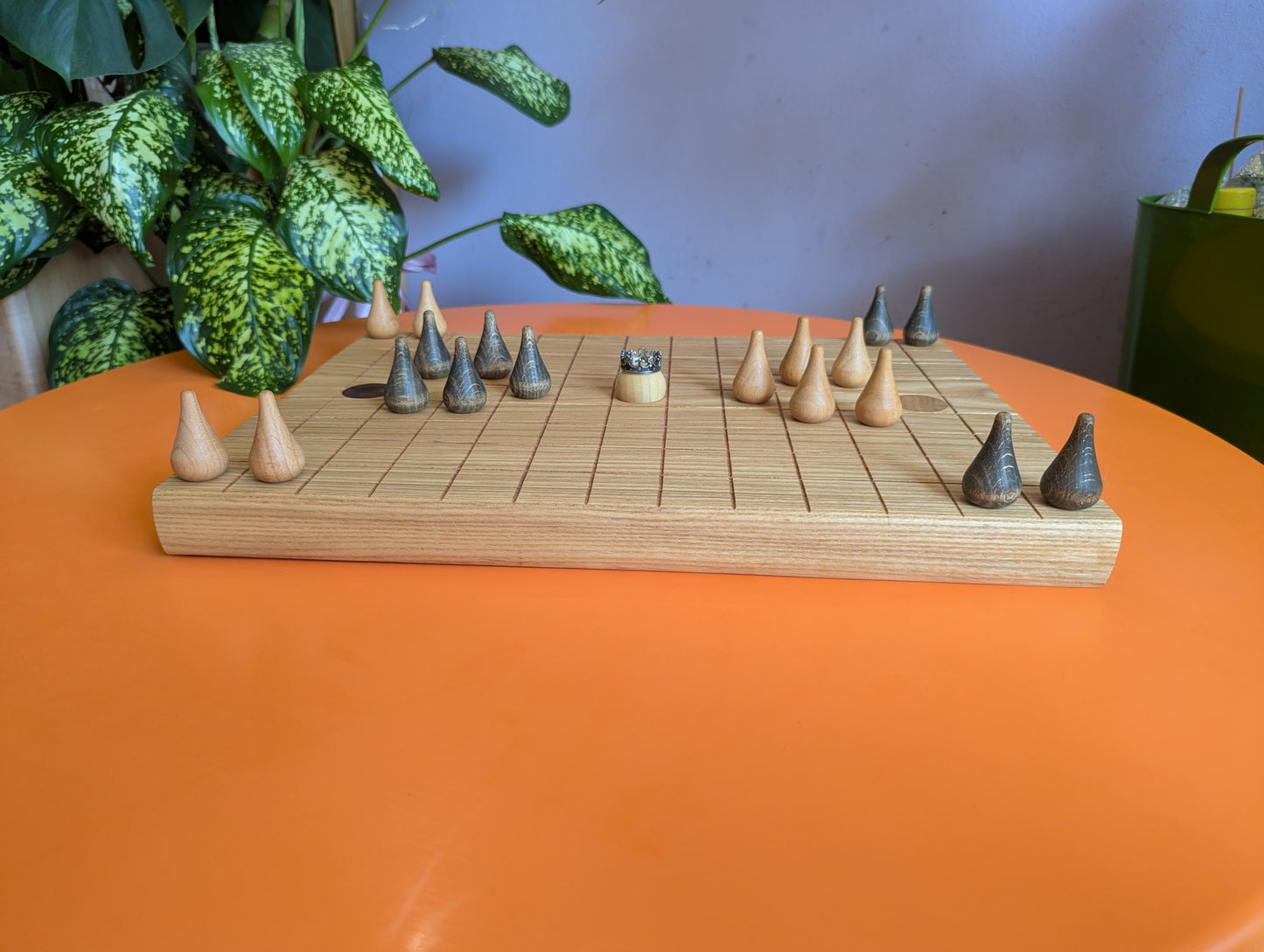 Sabotage Wooden set - Crown Capture Strategy Game. 16" solid Ash wood board