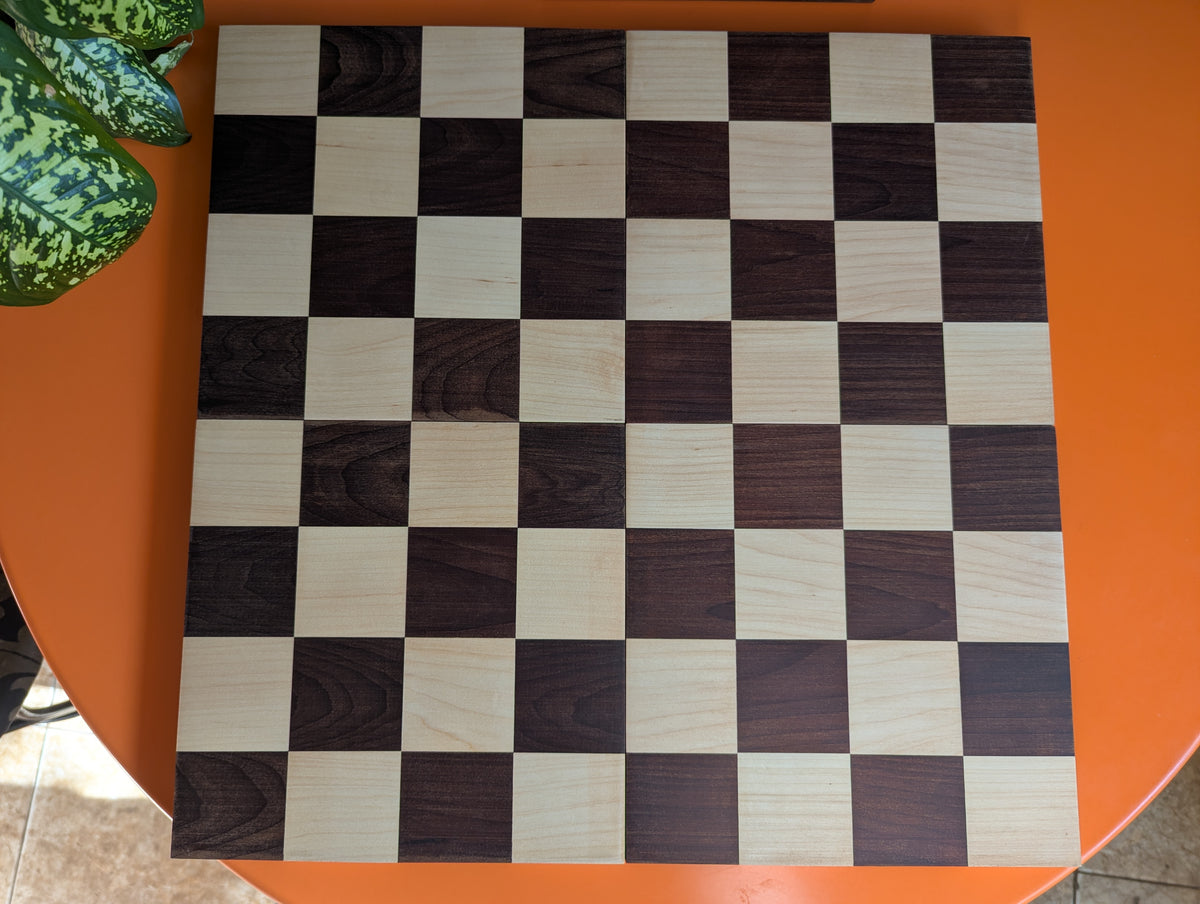 Handmade wood abstract geometric chess set