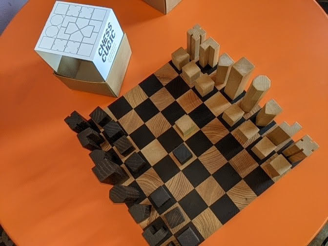 Puzzle Cubic Chess Set. Wooden handmade Modern chess – WoodIdeas