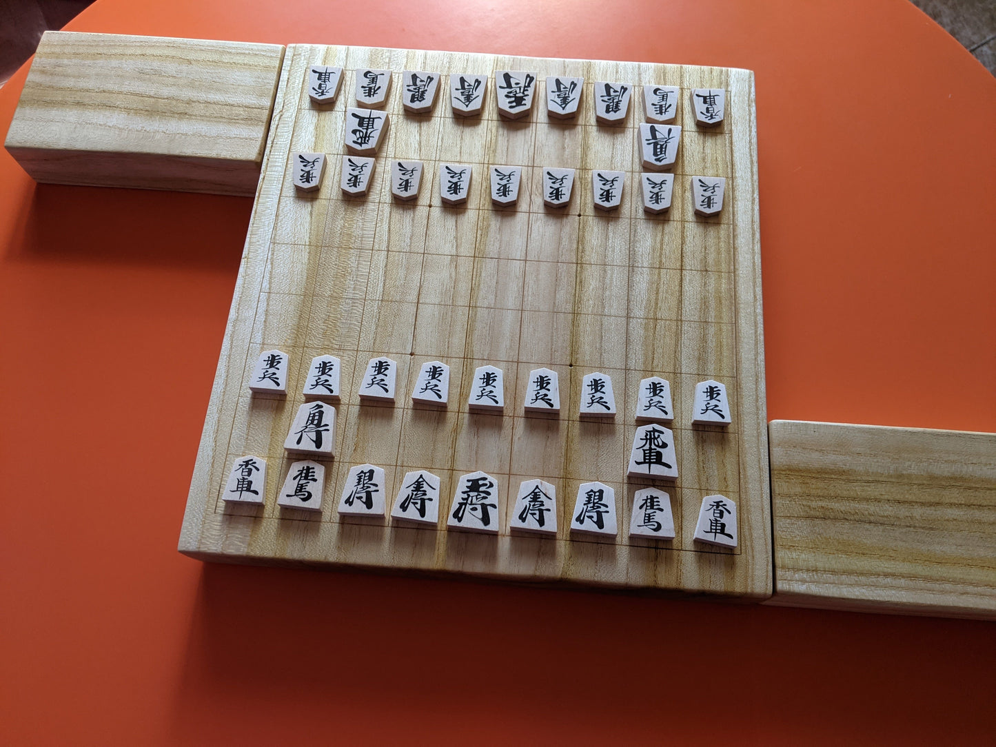 Handmade solid honey locust Shogi game set