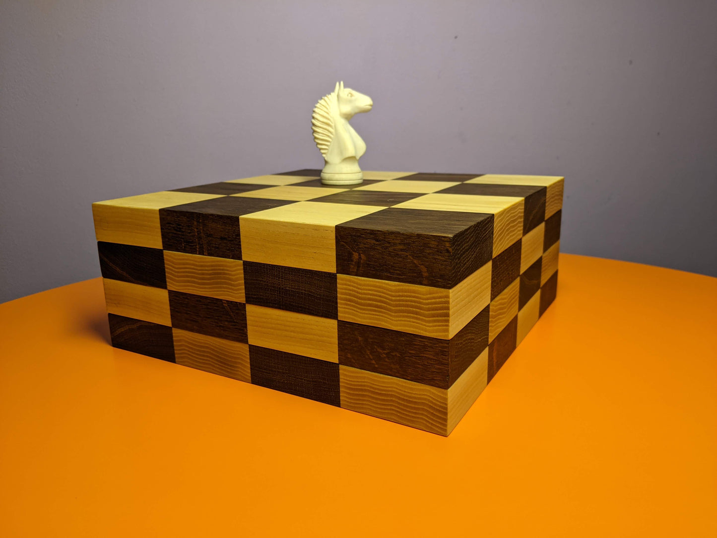 20" Foldable 4-segment wooden borderless chessboard